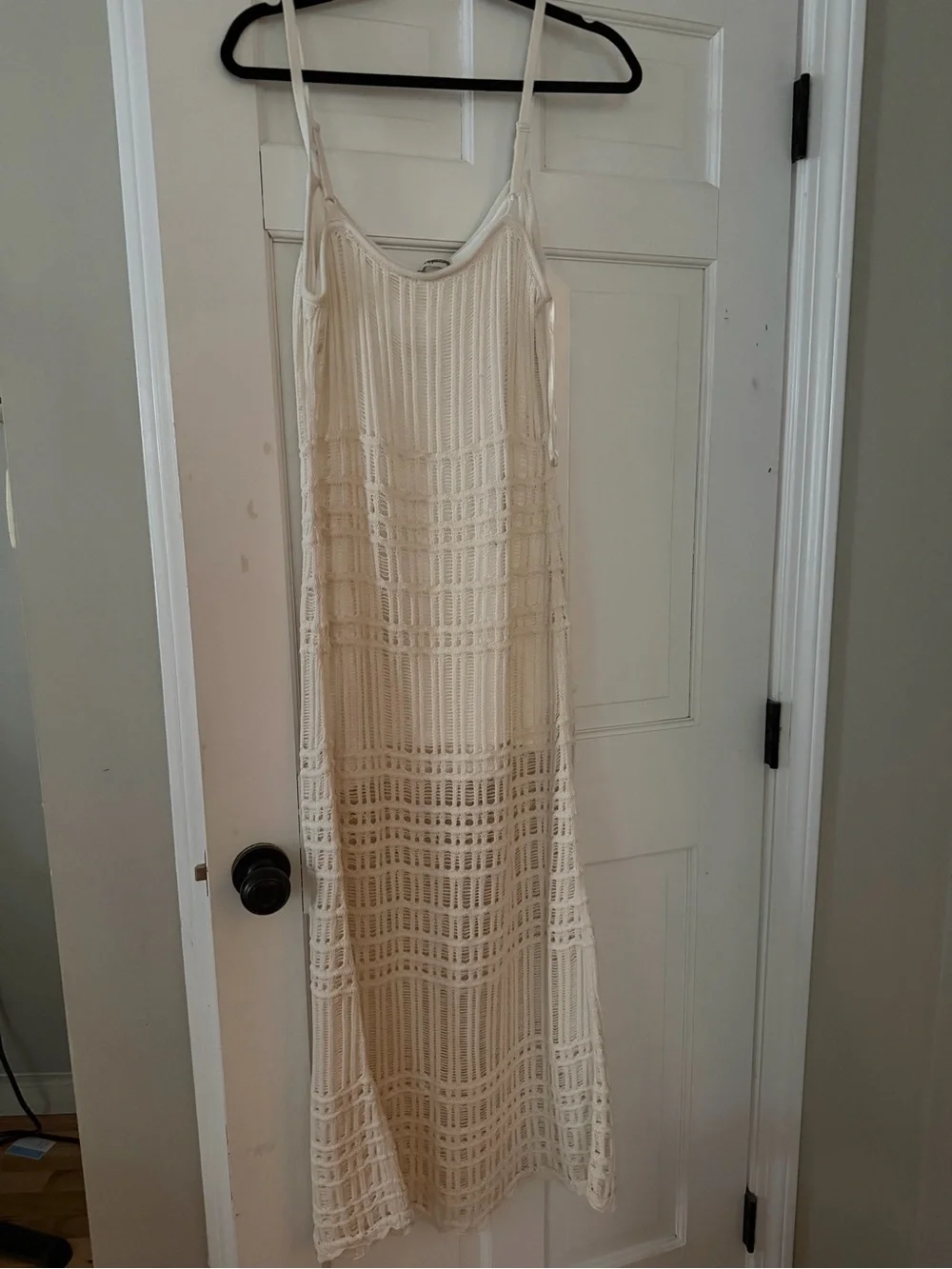 Abercrombie & Fitch Cream Crochet Maxi Dress